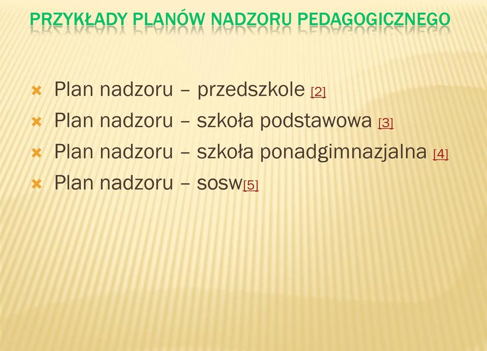 szkoła podstawowa [3] Plan nadzoru szkoła