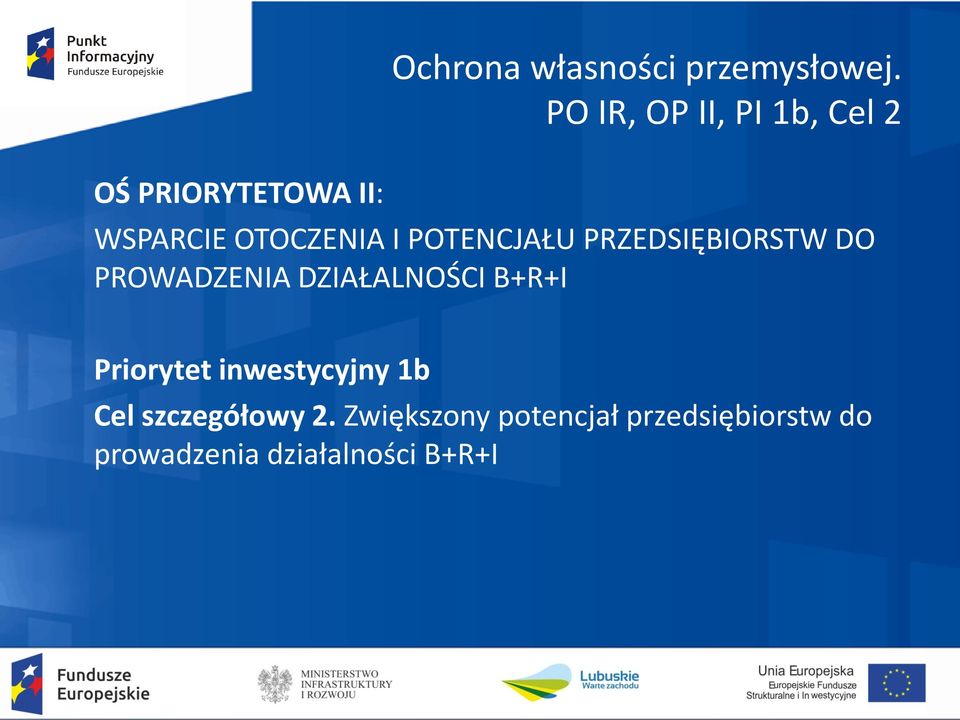 PRZEDSIĘBIORSTW DO PROWADZENIA DZIAŁALNOŚCI B+R+I Priorytet