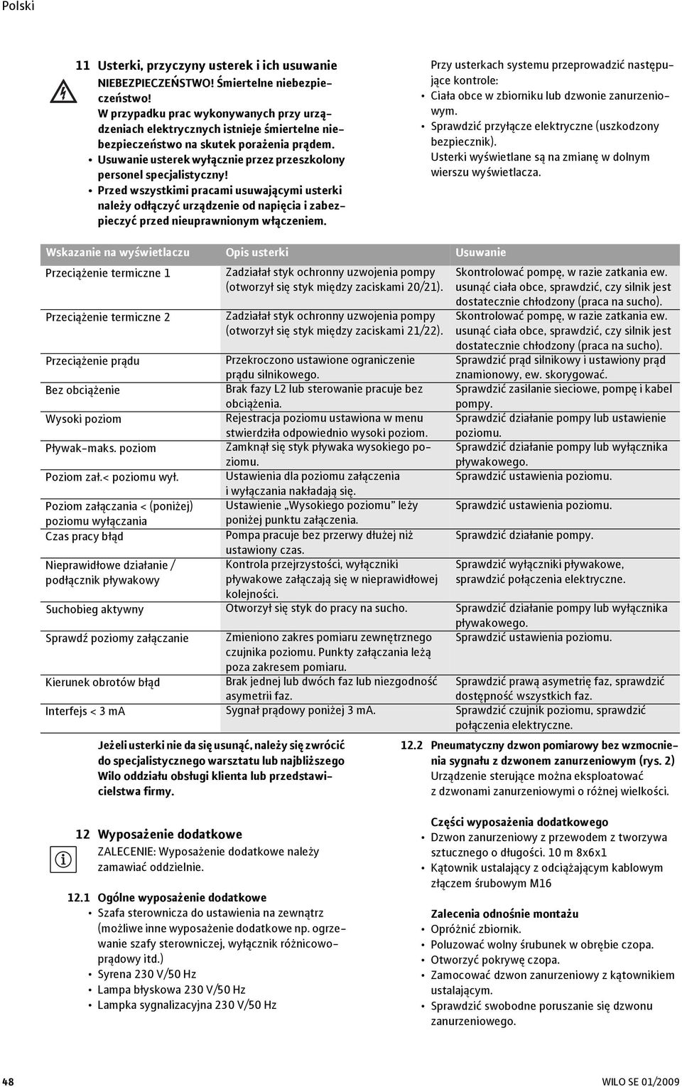 Przed wszystkimi pracami usuwającymi usterki należy odłączyć urządzenie od napięcia i zabezpieczyć przed nieuprawnionym włączeniem.