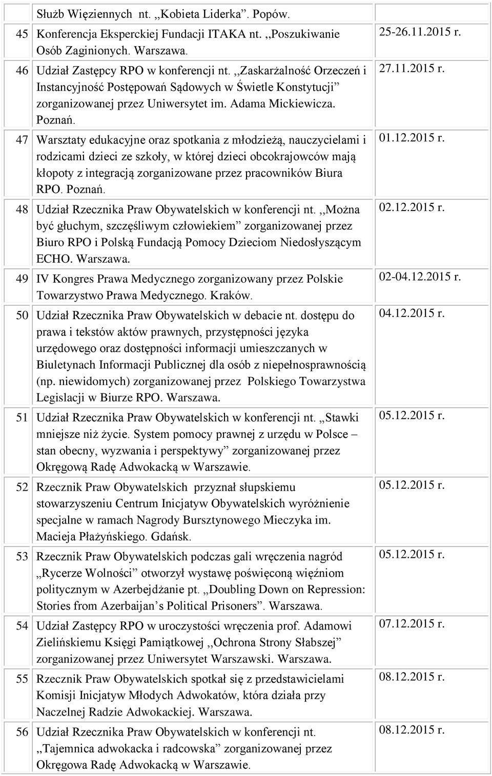 Warsztaty edukacyjne oraz spotkania z młodzieżą, nauczycielami i rodzicami dzieci ze szkoły, w której dzieci obcokrajowców mają kłopoty z integracją zorganizowane przez pracowników Biura RPO. Poznań.