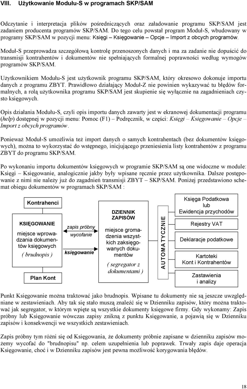 Moduł-S przeprowadza szczegółową kontrolę przenoszonych danych i ma za zadanie nie dopuścić do transmisji kontrahentów i dokumentów nie spełniających formalnej poprawności według wymogów programów