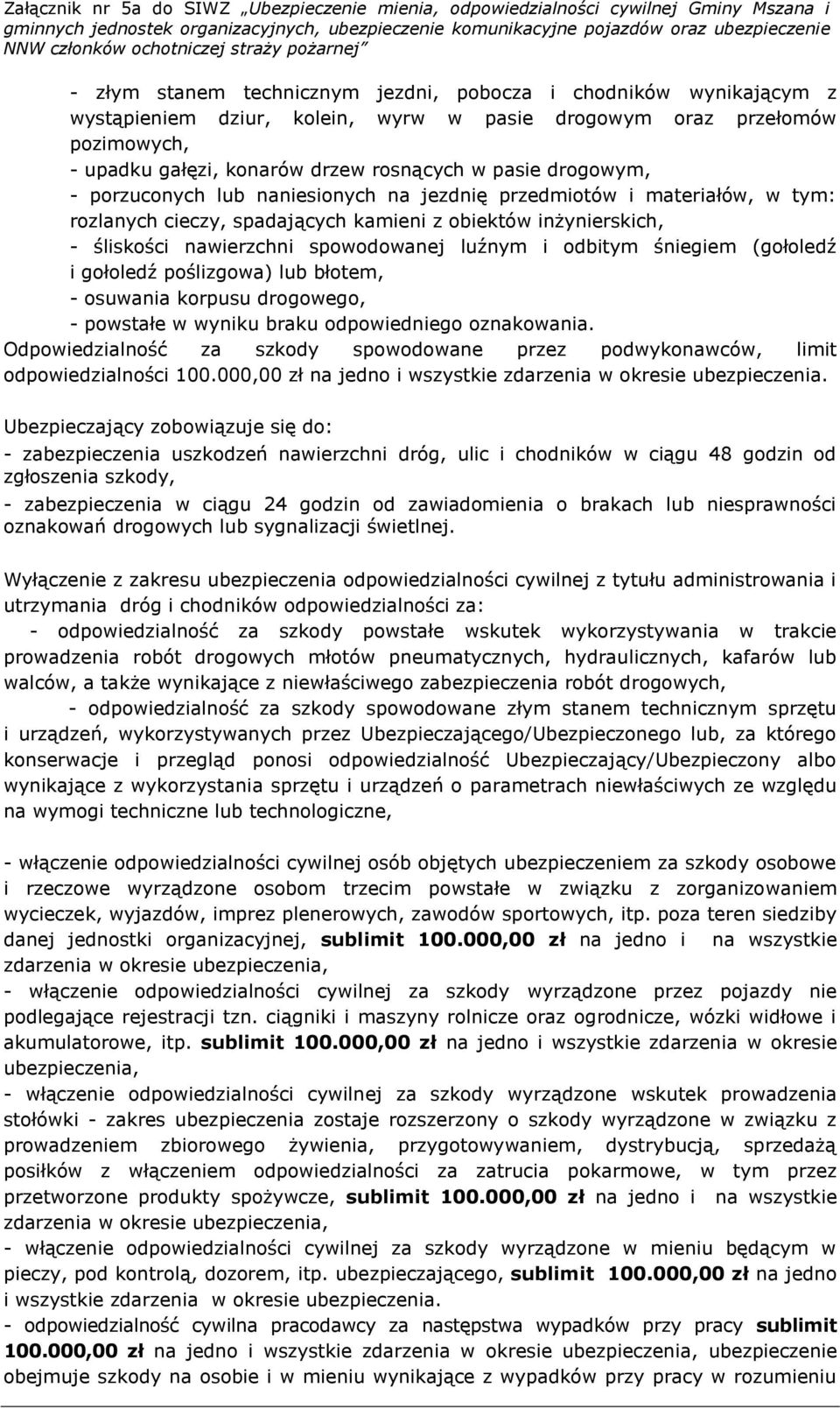 odbitym śniegiem (gołoledź i gołoledź poślizgowa) lub błotem, - osuwania korpusu drogowego, - powstałe w wyniku braku odpowiedniego oznakowania.