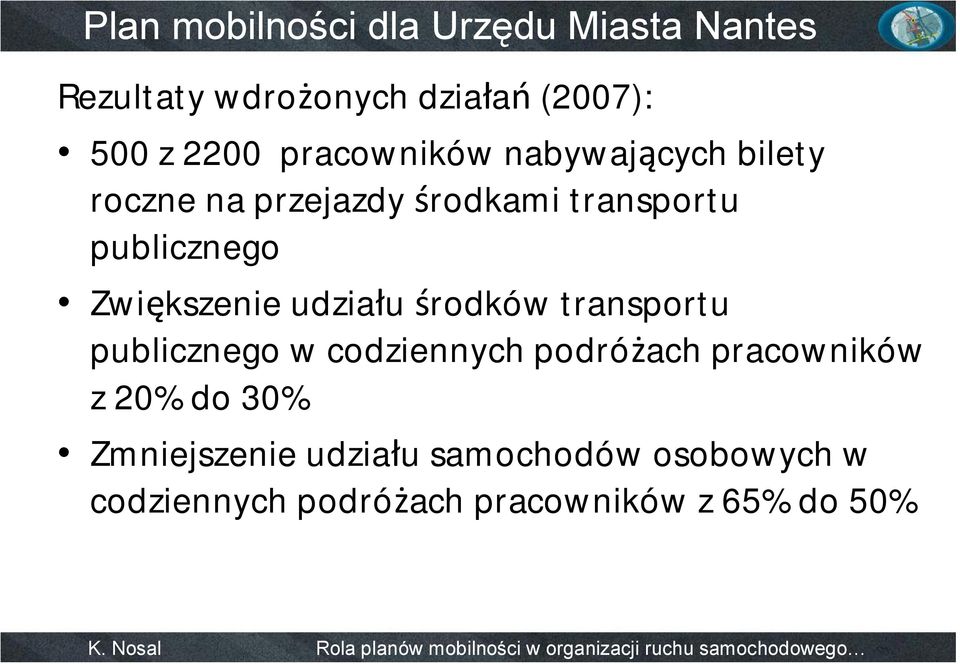 Zwiększenie udziału środków transportu publicznego w codziennych podróżach pracowników z