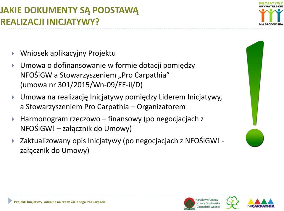 Carpathia (umowa nr 301/2015/Wn-09/EE-il/D) Umowa na realizację Inicjatywy pomiędzy Liderem Inicjatywy, a