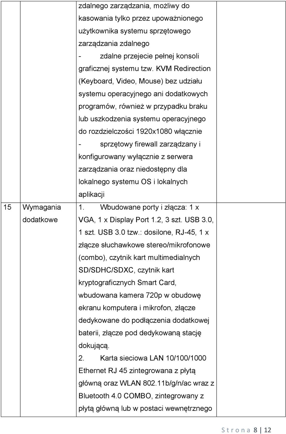 włącznie - sprzętowy firewall zarządzany i konfigurowany wyłącznie z serwera zarządzania oraz niedostępny dla lokalnego systemu OS i lokalnych aplikacji 1.