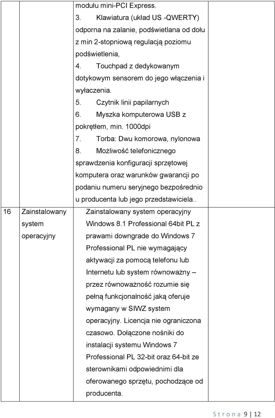 Możliwość telefonicznego sprawdzenia konfiguracji sprzętowej komputera oraz warunków gwarancji po podaniu numeru seryjnego bezpośrednio u producenta lub jego przedstawiciela.
