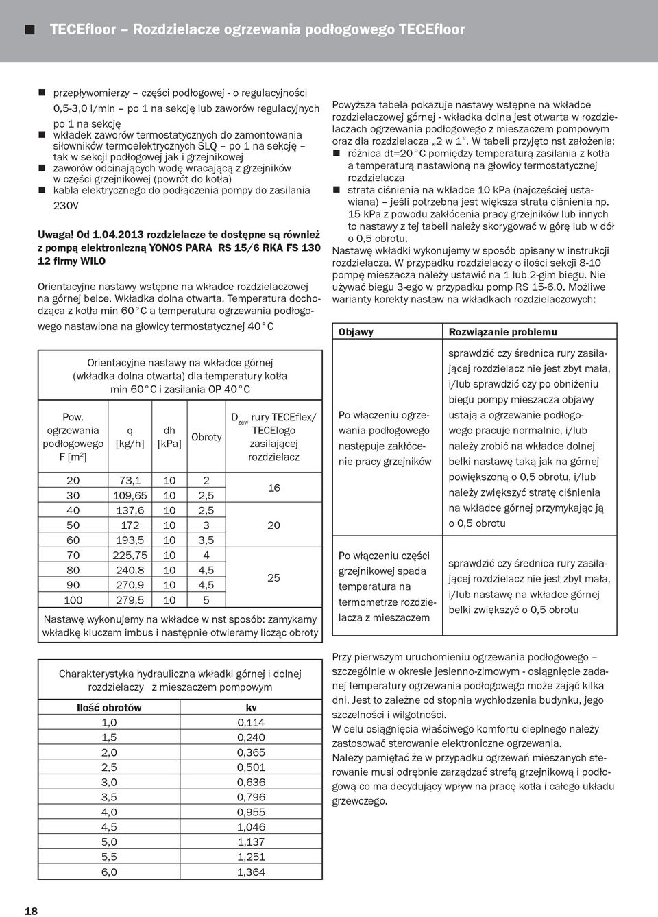 (powrót do kotła) kabla elektrycznego do podłączenia pompy do zasilania 230V Uwaga! Od 1.04.