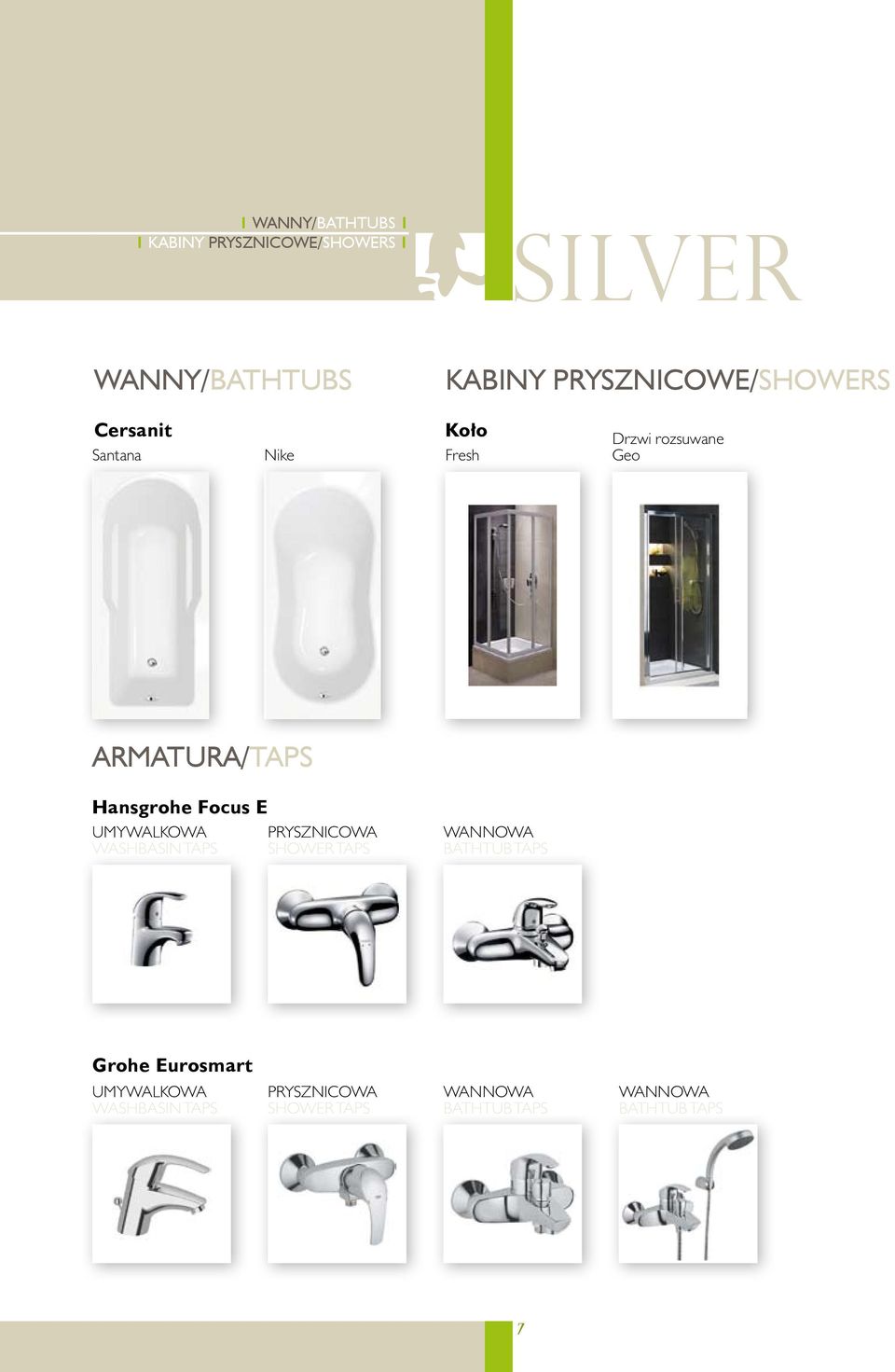 Hansgrohe Focus E umywalkowa washbasin taps prysznicowa shower taps wannowa bathtub taps