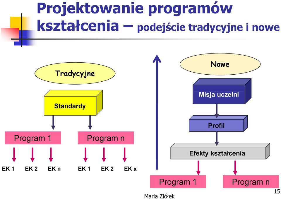 uczelni Program 1 Program n Profil Efekty