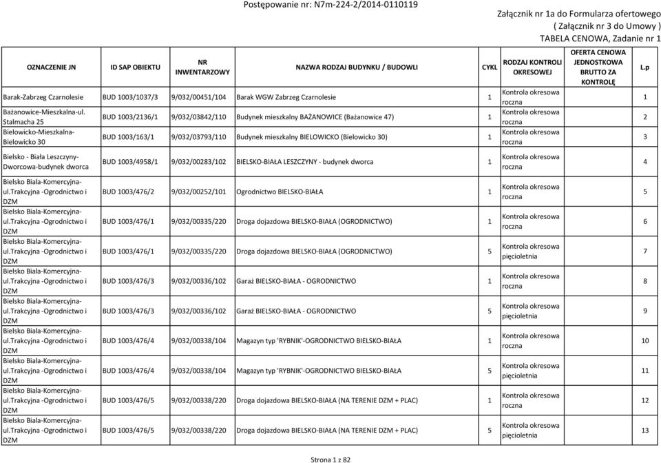 (Bielowicko 30) 1 1 2 3 Bielsko - Biała Leszczyny- Dworcowa-budynek dworca BUD 1003/4958/1 9/032/00283/102 BIELSKO-BIAŁA LESZCZYNY - budynek dworca 1 4 Bielsko Biala-Komercyjnaul.