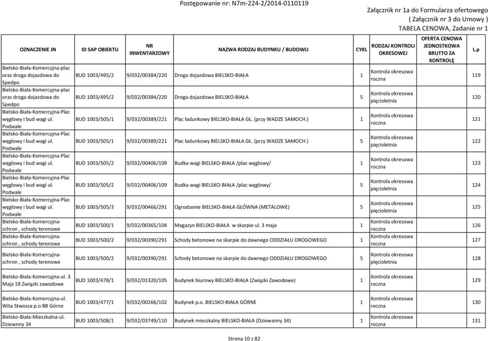 Podwale Bielsko-Biała-Komercyjnaschron, schody terenowe Bielsko-Biała-Komercyjnaschron, schody terenowe Postępowanie nr: N7m-224-2/2014-0110119 BUD 1003/495/2 9/032/00384/220 Droga dojazdowa