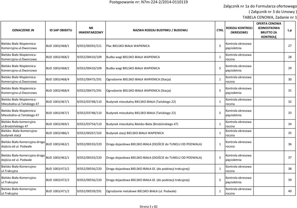 Dworcowa BUD 1003/468/2 9/032/00410/109 Budka wagi BIELSKO-BIAŁA WAPIENICA 1 28 Bielsko Biała Wapiennica- Komercyjna-ul.