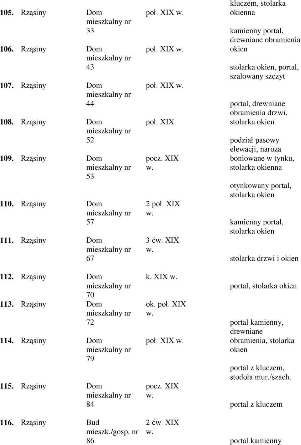 XIX 3 ć XIX kluczem, stolarka na kamienny portal, drewniane obramienia stolarka, portal, szalowany szczyt portal, drewniane obramienia drzwi,