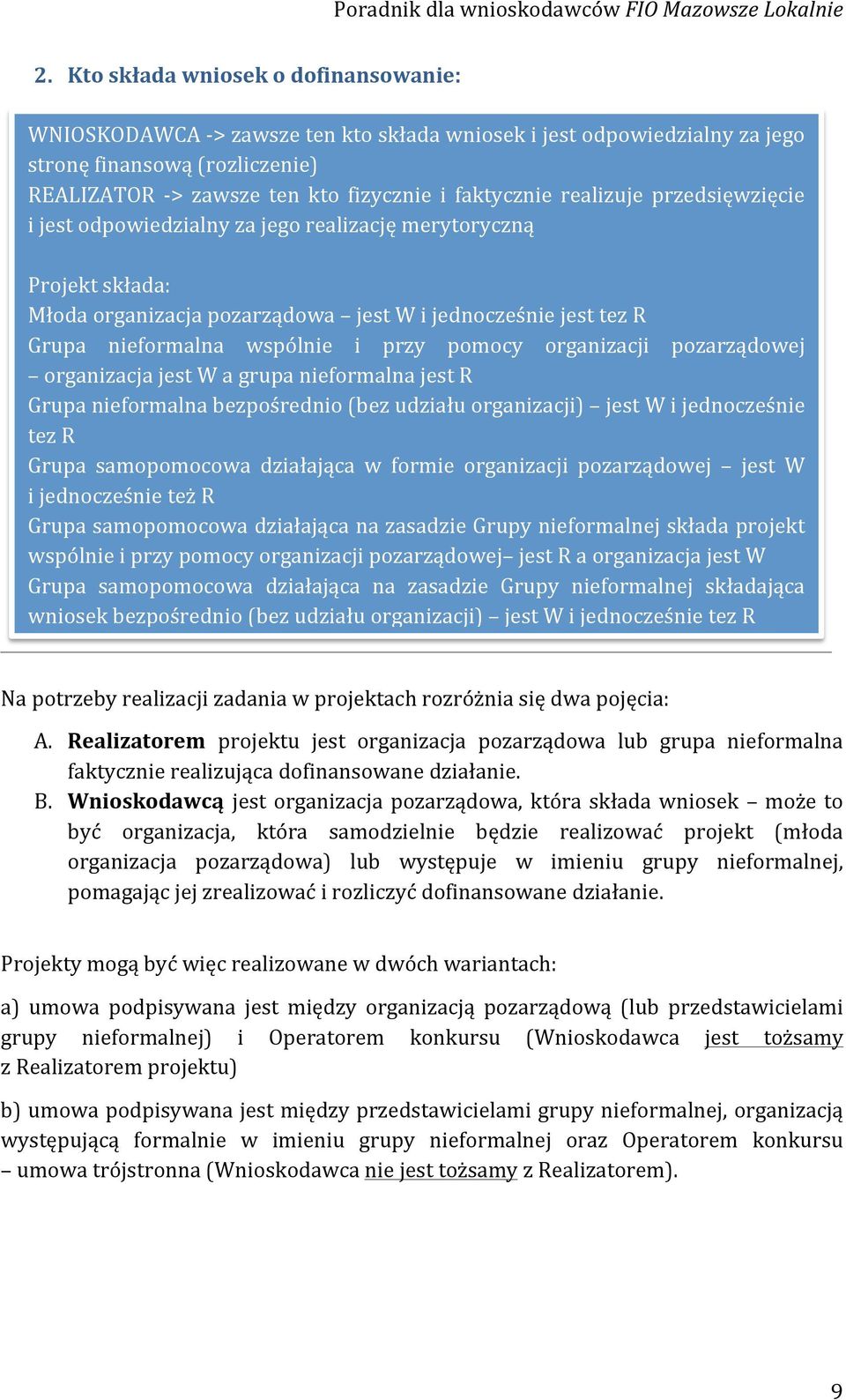 przy pomocy organizacji pozarządowej organizacja jest W a grupa nieformalna jest R Grupa nieformalna bezpośrednio (bez udziału organizacji) jest W i jednocześnie tez R Grupa samopomocowa działająca w