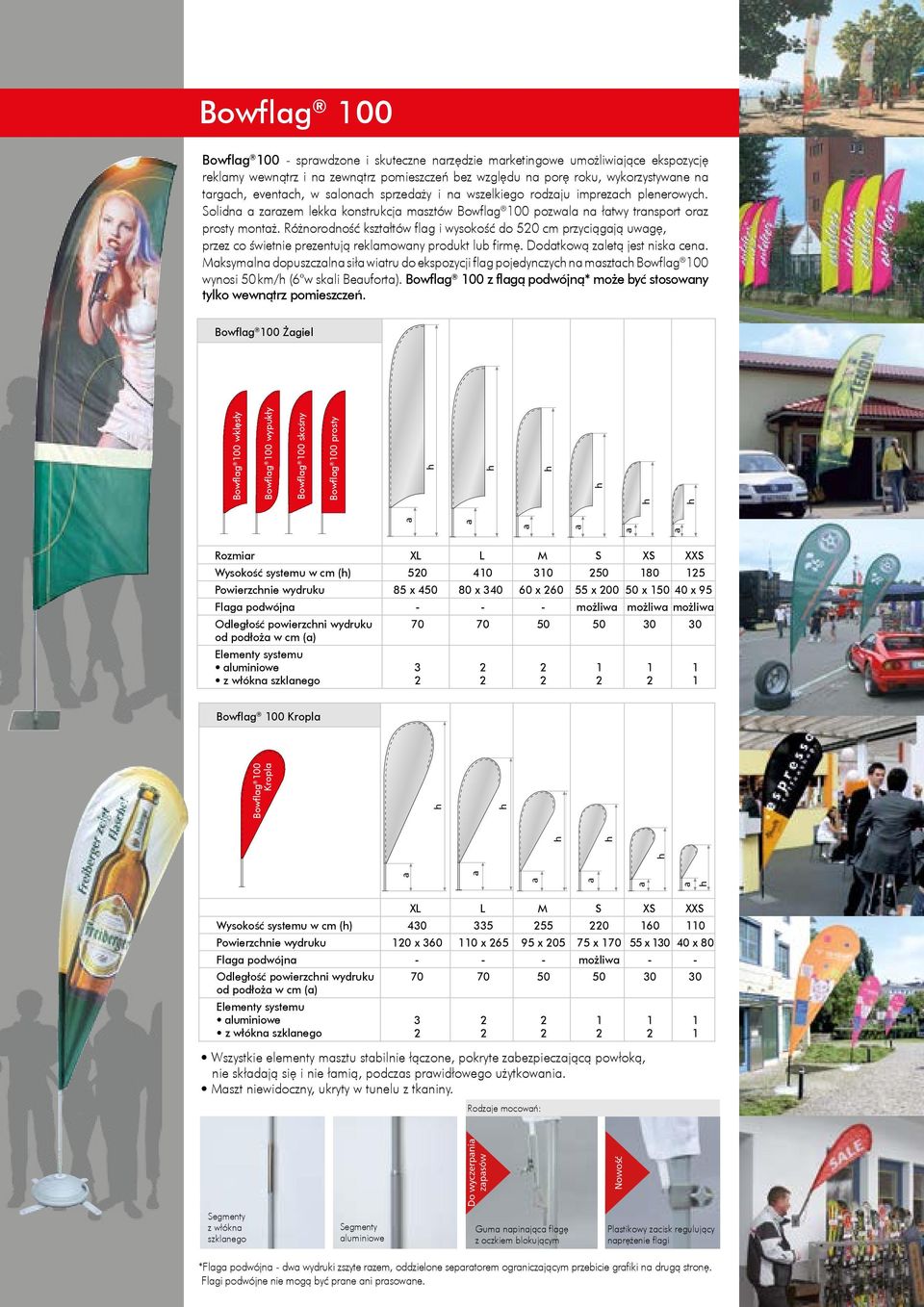 Różnorodność ksztłtów flg i wysokość do 50 cm przyciągją uwgę, przez co świetnie prezentują reklmowny produkt lub firmę. Dodtkową zletą jest nisk cen.