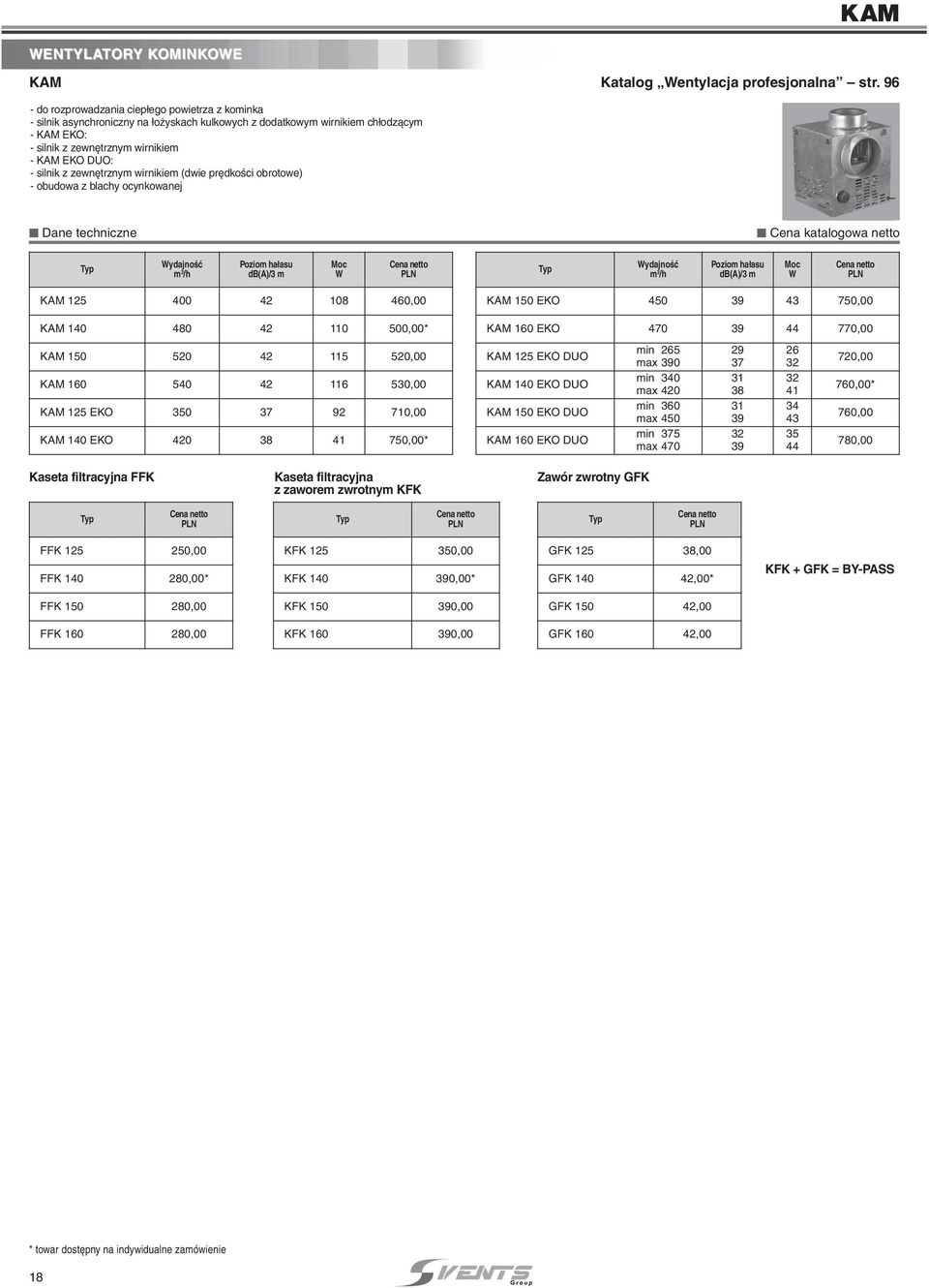 z zewn trznym wirnikiem (dwie pr dkoêci obrotowe) - obudowa z blachy ocynkowanej KAM 5 400 4 08 460,00 KAM 40 480 4 0 0,00* KAM 50 4 5 50,00 KAM 60 540 4 6 50,00 KAM 5 EKO 7 9 70,00 KAM 40 EKO 40 8 4