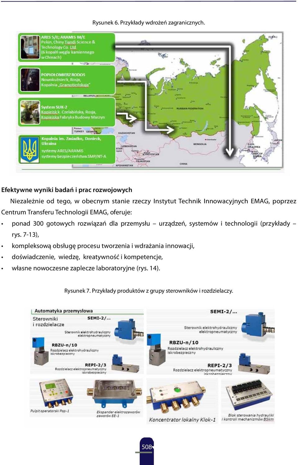 Centrum Transferu Technologii EMAG, oferuje: ponad 300 gotowych rozwiązań dla przemysłu urządzeń, systemów i technologii (przykłady rys.