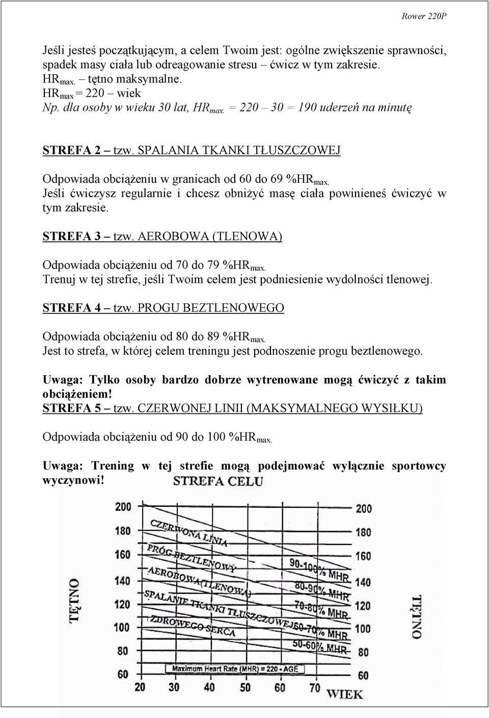 Jeśli ćwiczysz regularnie i chcesz obniżyć masę ciała powinieneś ćwiczyć w tym zakresie. STREFA 3 tzw. AEROBOWA (TLENOWA) Odpowiada obciążeniu od 70 do 79 %HR max.