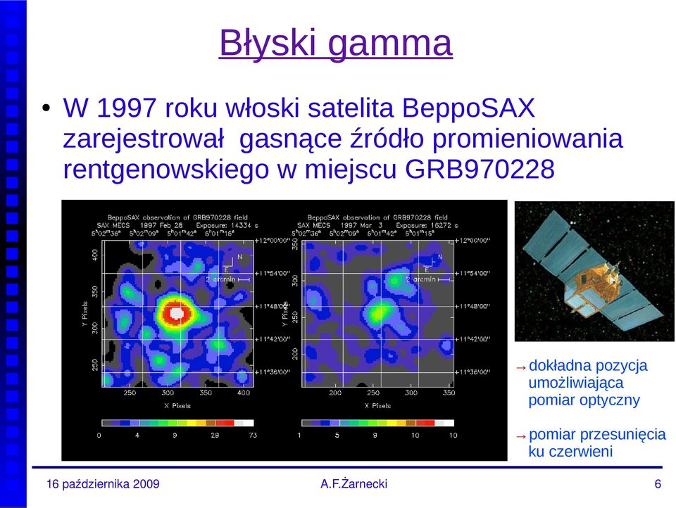 rentgenowskiego w miejscu GRB970228 dokładna pozycja