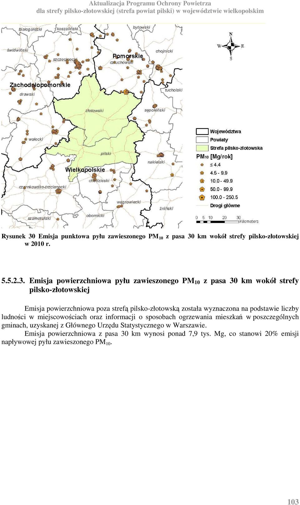 km wokół strefy pilsko-złotowskiej w 2010 r. 5.5.2.3.