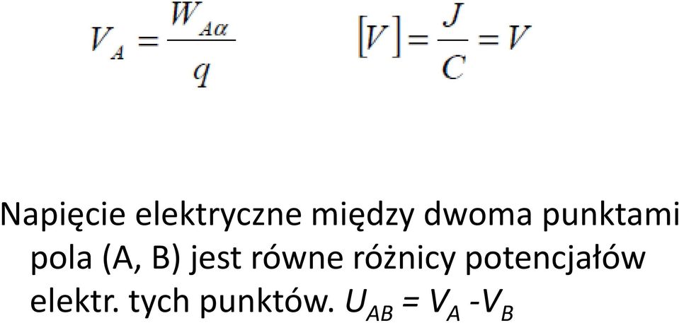 jest równe różnicy potencjałów