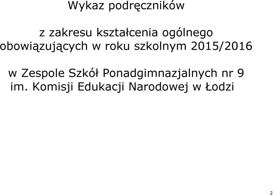 2015/2016 w Zespole Szkół