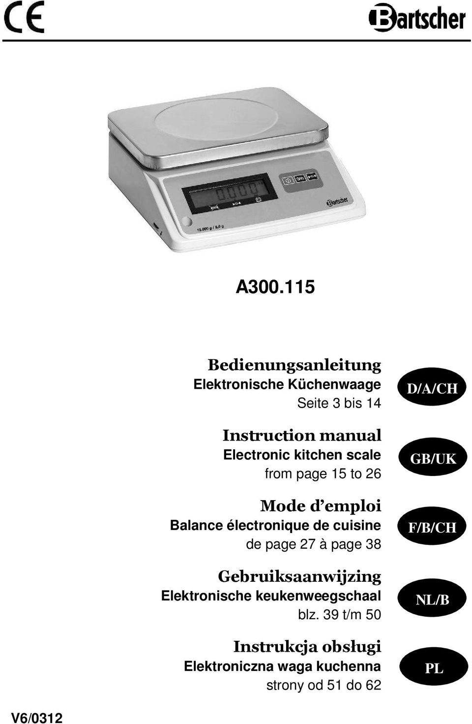 page 27 à page 38 Gebruiksaanwijzing Elektronische keukenweegschaal blz.