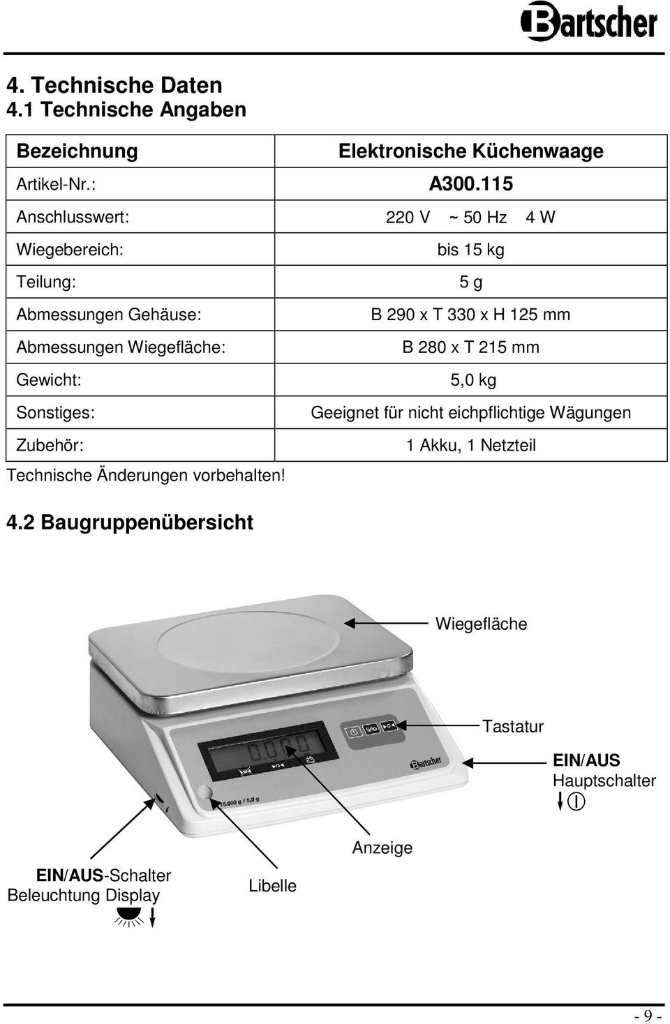 Zubehör: Technische Änderungen vorbehalten!