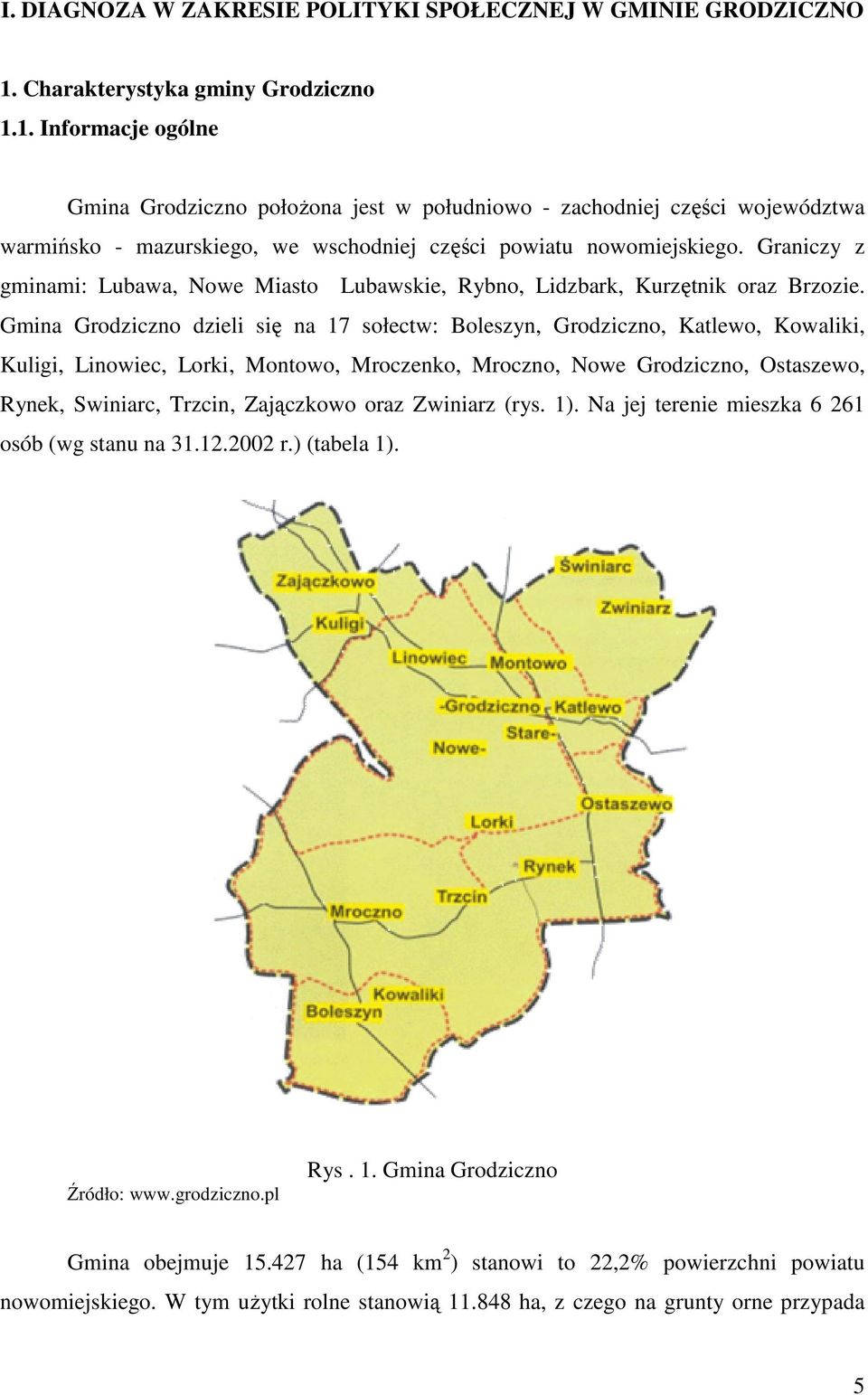 Graniczy z gminami: Lubawa, Nowe Miasto Lubawskie, Rybno, Lidzbark, Kurzętnik oraz Brzozie.