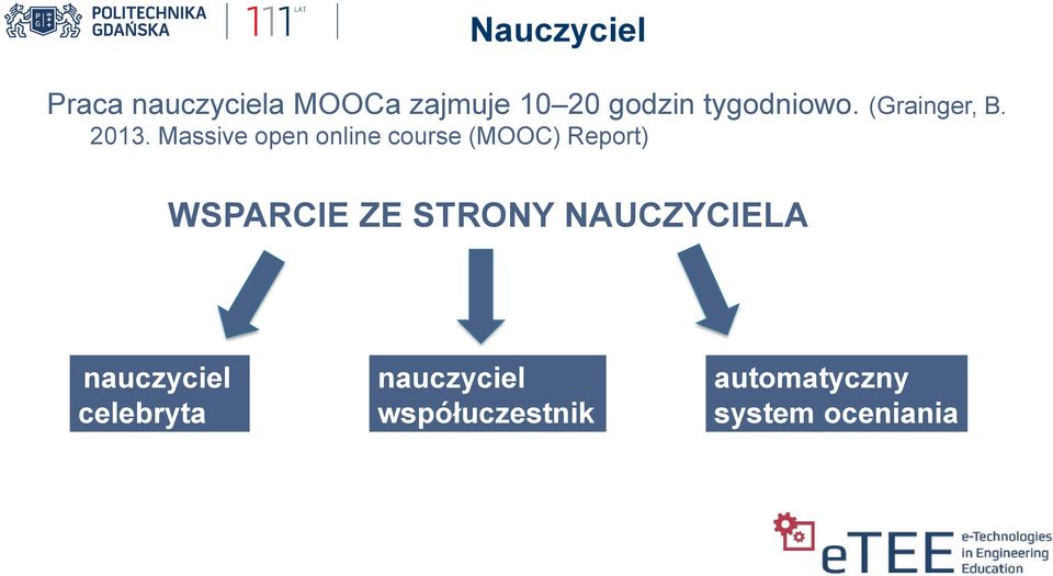 Massive open online course (MOOC) Report) WSPARCIE ZE