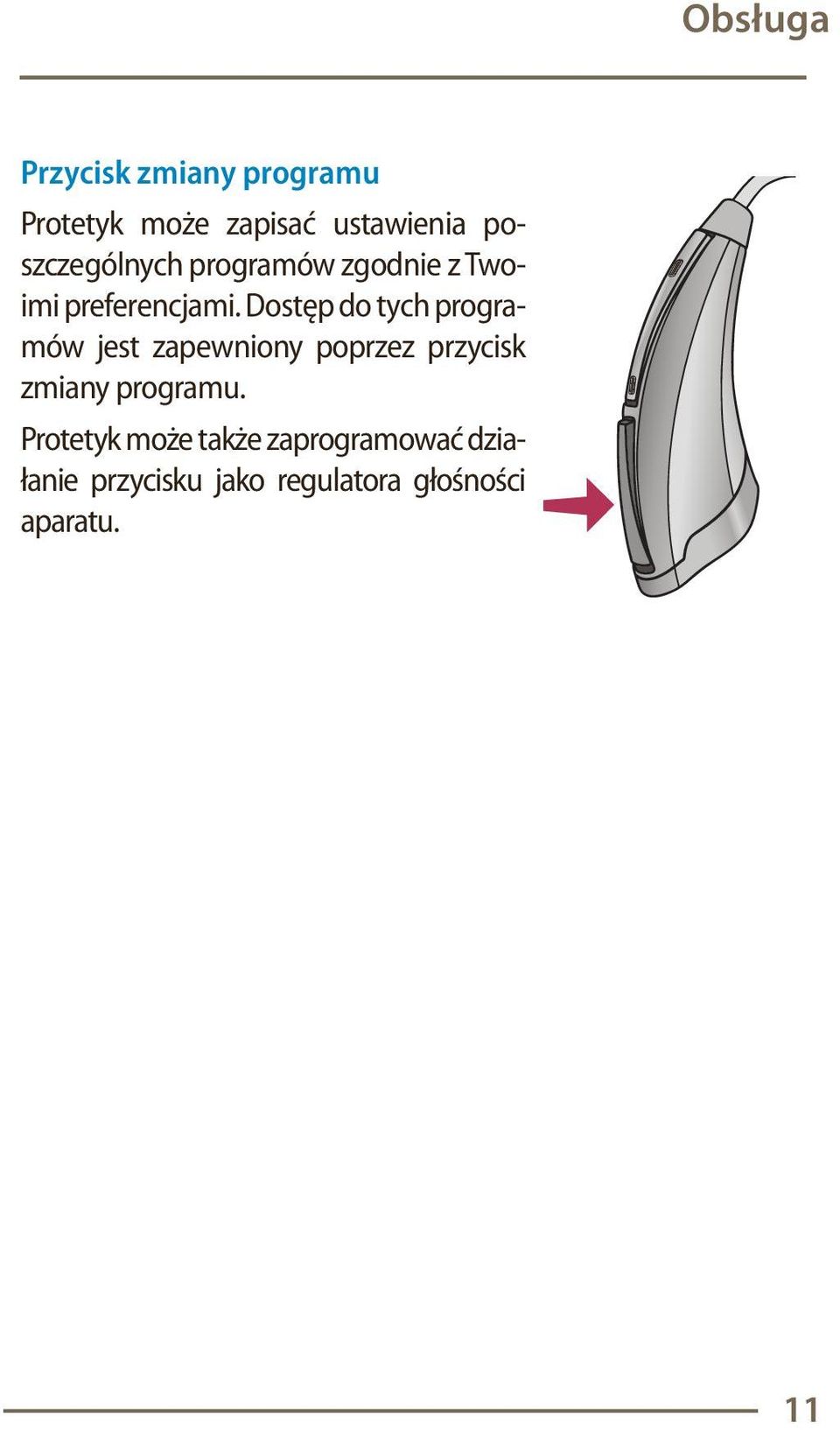 zapewniony poprzez przycisk zmiany programu.