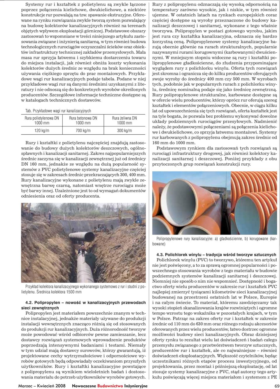 Podstawowe obszary zastosowań to wspomniane w treści niniejszego artykułu zastosowania związane i inżynierią sanitarną, w tym również budowa technologicznych rurociągów oczyszczalni ścieków oraz