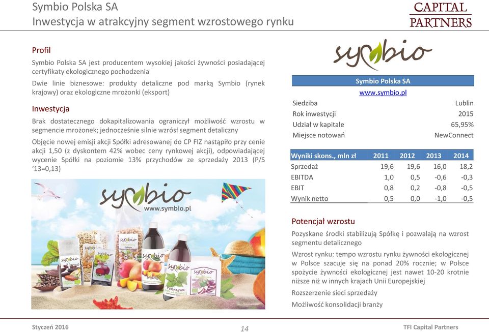 jednocześnie silnie wzrósł segment detaliczny Objęcie nowej emisji akcji Spółki adresowanej do CP FIZ nastąpiło przy cenie akcji 1,50 (z dyskontem 42% wobec ceny rynkowej akcji), odpowiadającej