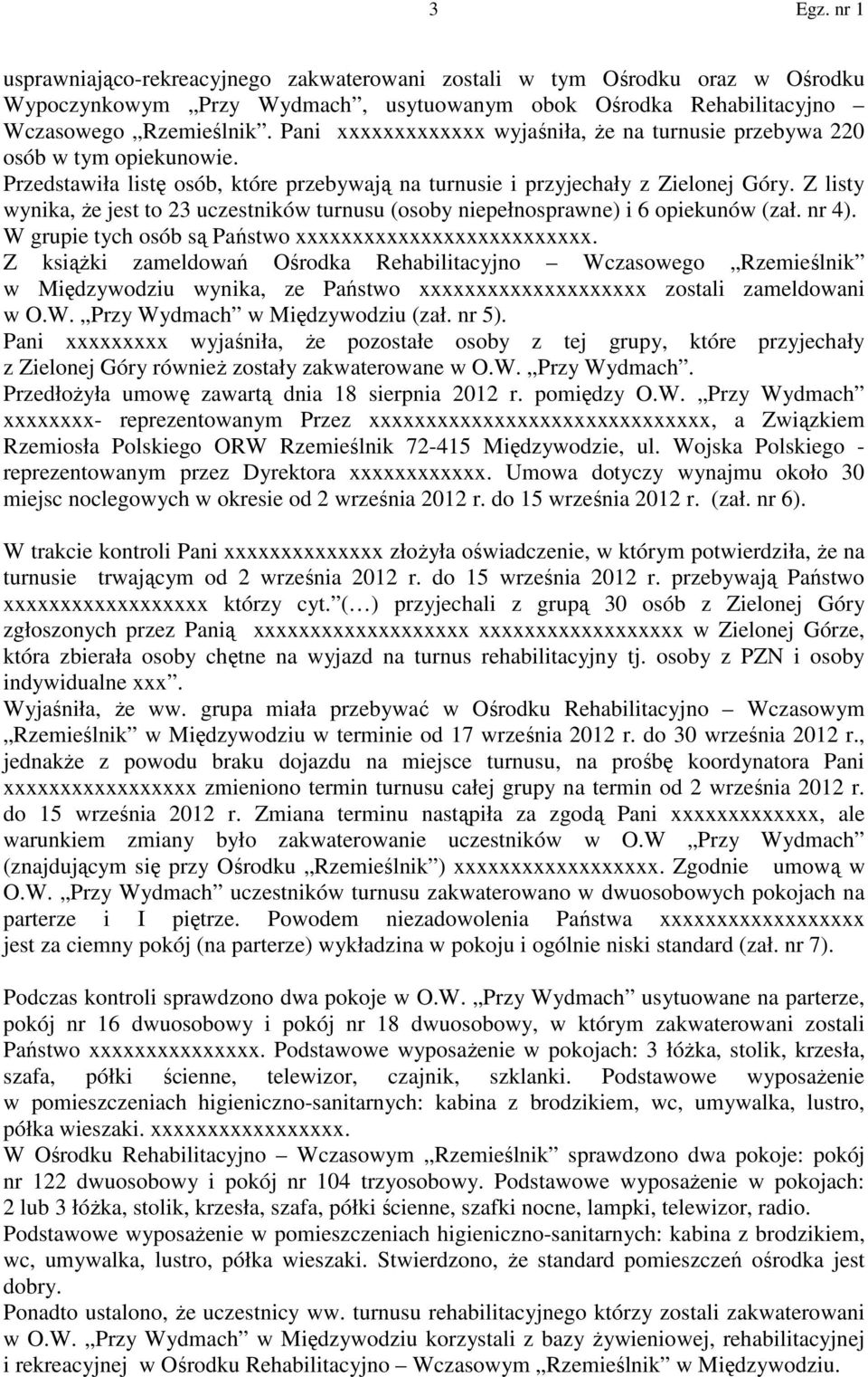 Z listy wynika, że jest to 23 uczestników turnusu (osoby niepełnosprawne) i 6 opiekunów (zał. nr 4). W grupie tych osób są Państwo xxxxxxxxxxxxxxxxxxxxxxxxxx.