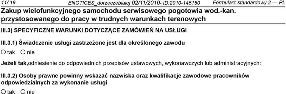 określonego zawodu Jeżeli,odsie do odpowiednich przepisów ustawowych, wykonawczych lub