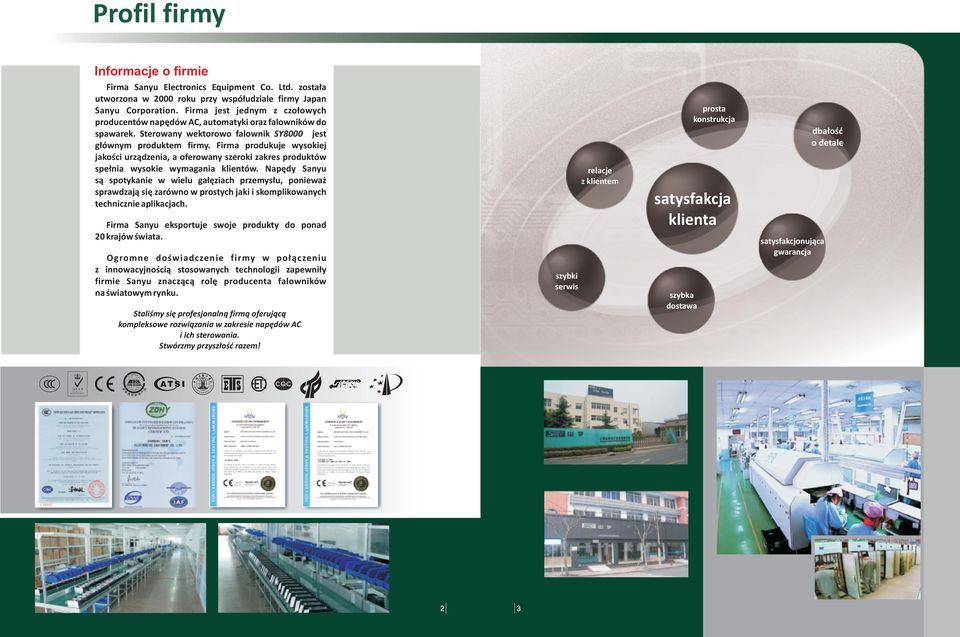 Firma produkuje wysokiej jakości urządzenia, a oferowany szeroki zakres produktów spełnia wysokie wymagania klientów.