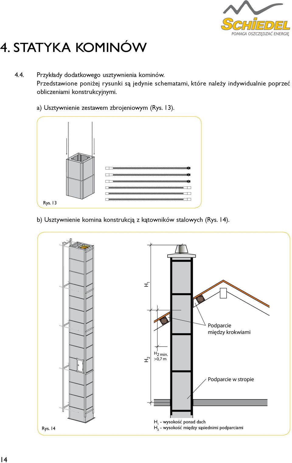 konstrukcyjnymi. a) Usztywnienie zestawem zbrojeniowym (Rys. 13). Rys.