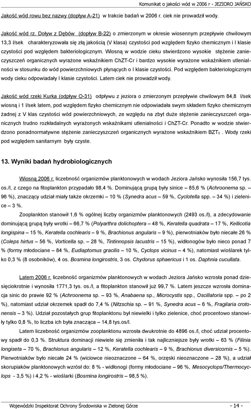 pod względem bakteriologicznym.