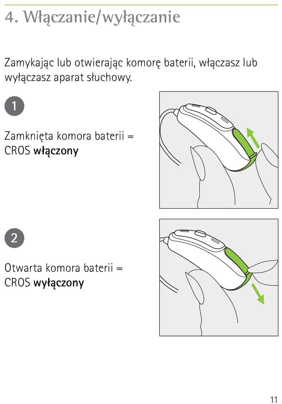 wyłączasz aparat słuchowy.