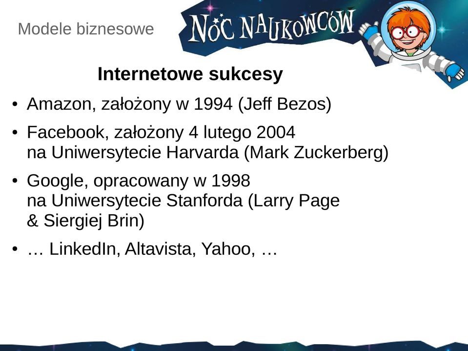 (Mark Zuckerberg) Google, opracowany w 1998 na Uniwersytecie