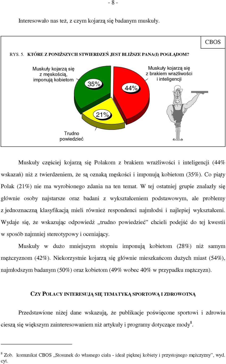 inteligencji (44% wskazań) niż z twierdzeniem, że są oznaką męskości i imponują kobietom (35%). Co piąty Polak (21%) nie ma wyrobionego zdania na ten temat.