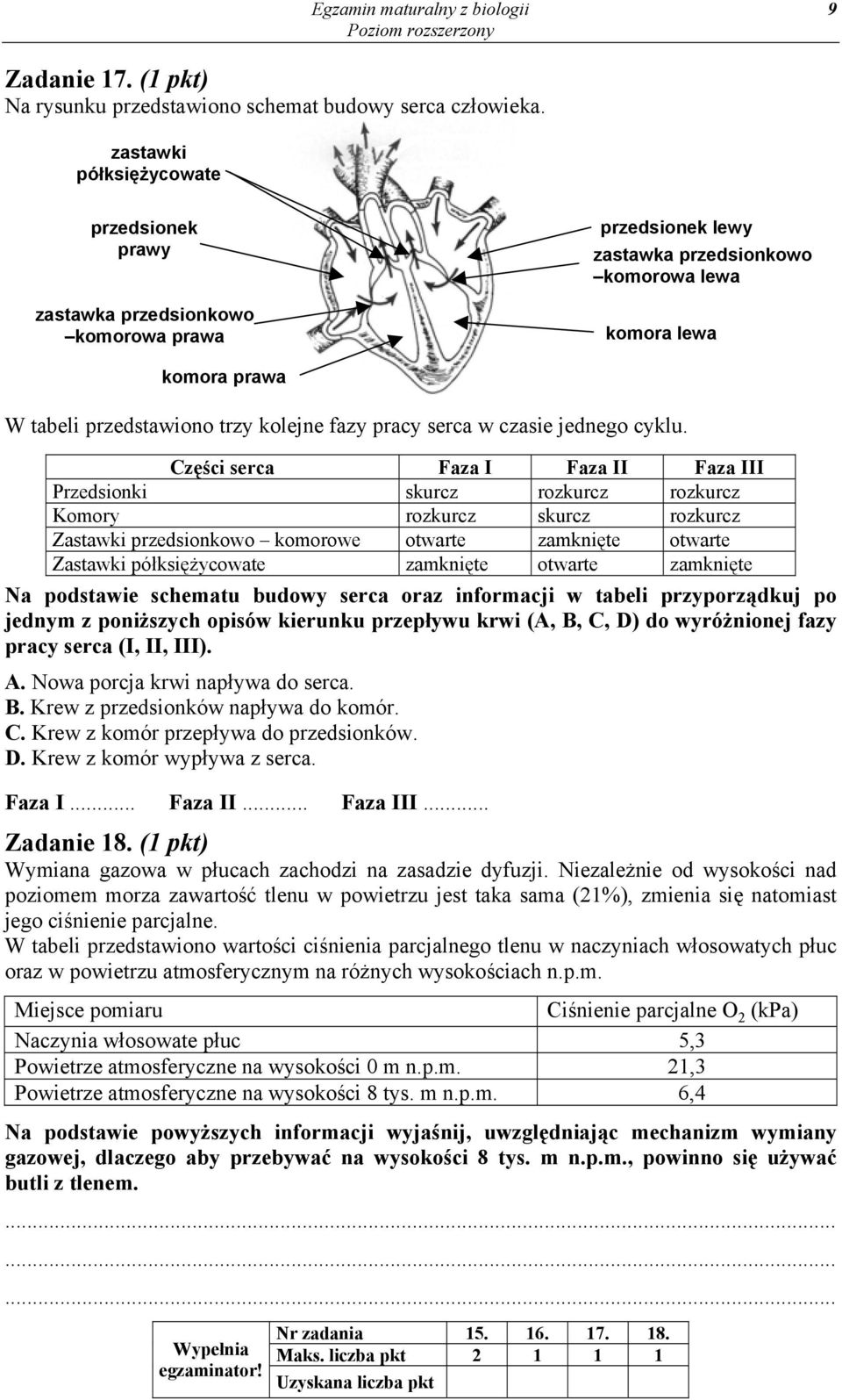 fazy pracy serca w czasie jednego cyklu.