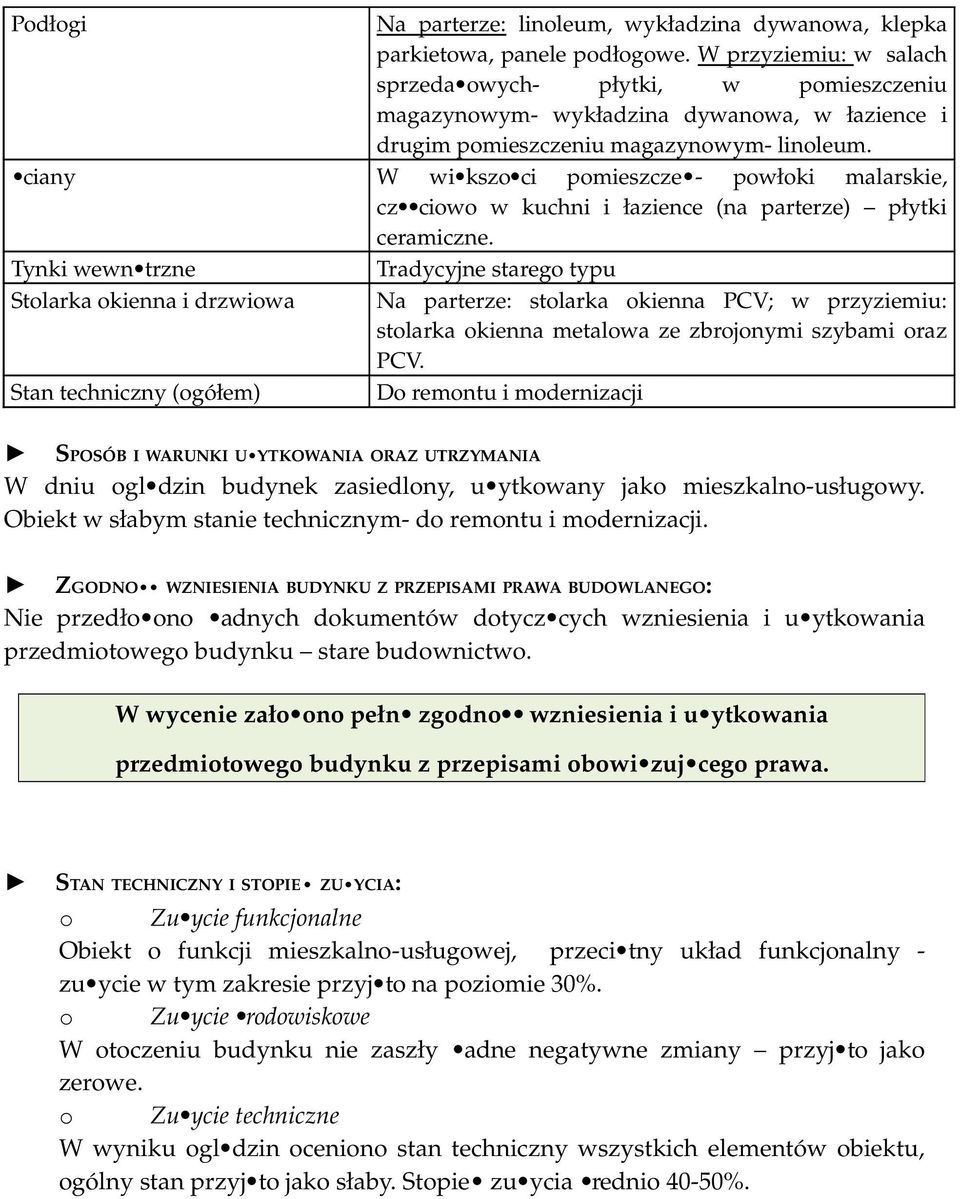 W wi kszo ci pomieszcze - powłoki malarskie, cz ciowo w kuchni i łazience (na parterze) płytki ceramiczne.