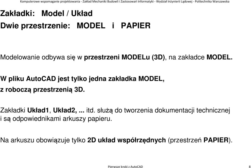 Zakładki Układ1, Układ2,... itd.