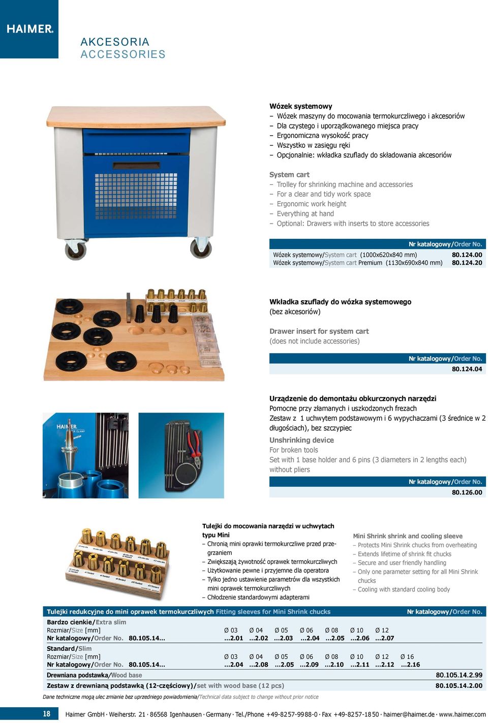 Drawers with inserts to store accessories Wózek systemowy/system cart (1000x620x840 mm) 80.124.