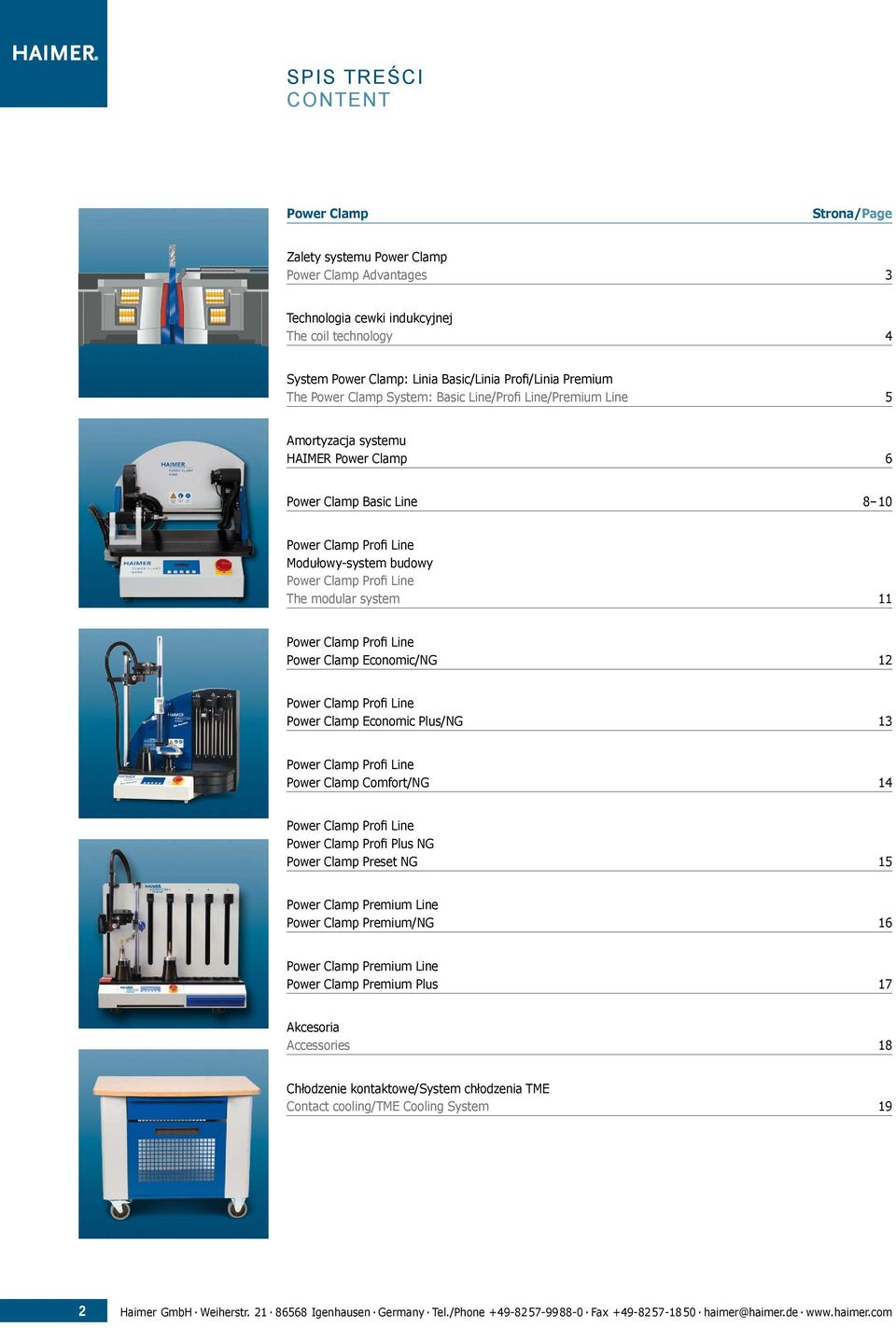 Profi Line The modular system 11 Power Clamp Profi Line Power Clamp Economic/NG 12 Power Clamp Profi Line Power Clamp Economic Plus/NG 13 Power Clamp Profi Line Power Clamp Comfort/NG 14 Power Clamp