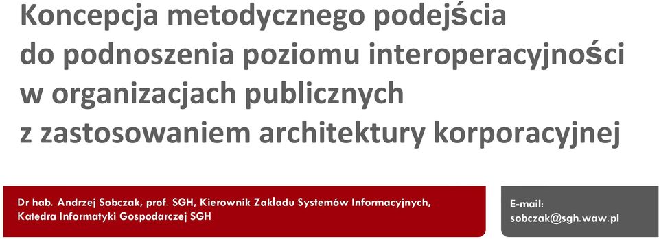 Andrzej Sobczak, prof.