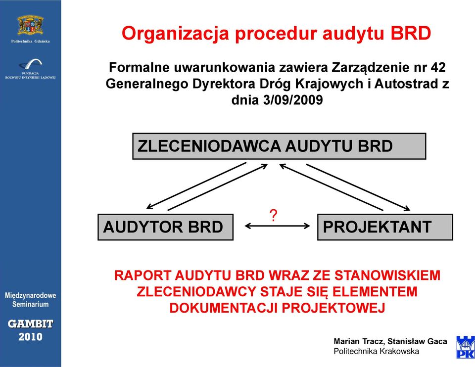 3/09/2009 ZLECENIODAWCA AUDYTU BRD AUDYTOR BRD?