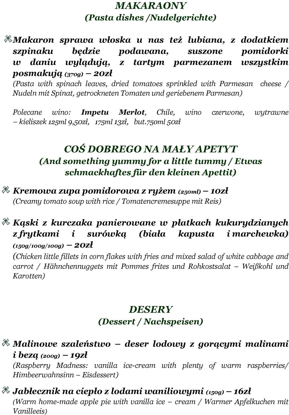 czerwone, wytrawne kieliszek 125ml 9,50zł, 175ml 13zł, but.