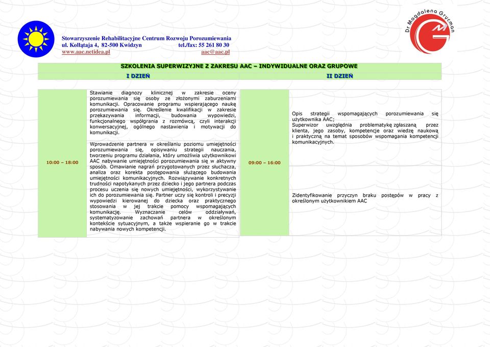 Określenie kwalifikacji w zakresie przekazywania informacji, budowania wypowiedzi, funkcjonalnego współgrania z rozmówcą, czyli interakcji konwersacyjnej, ogólnego nastawienia i motywacji do